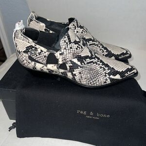Rag & Bone Westin Harness Bootie Black/White Sz 9 (39 EU)‎ MSRP $550- New In Box